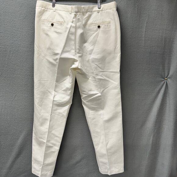 Brooks Brothers Pants White Linen Cotton Coastal Straight Mens 40x32 ACTUAL - Picture 3 of 10